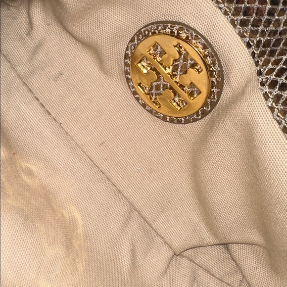 Tory Burch metallic snake-print clutch or mini shoulder bag. - Picture 6 of 7